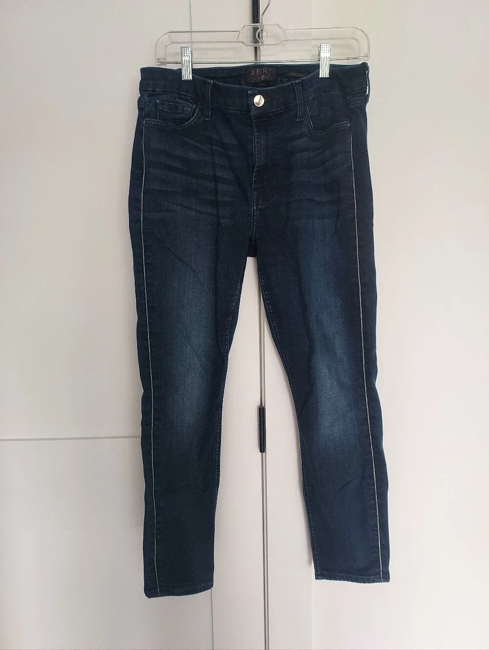 JEN 7 Dark Denim Ankle Skinny Jeans Size 10